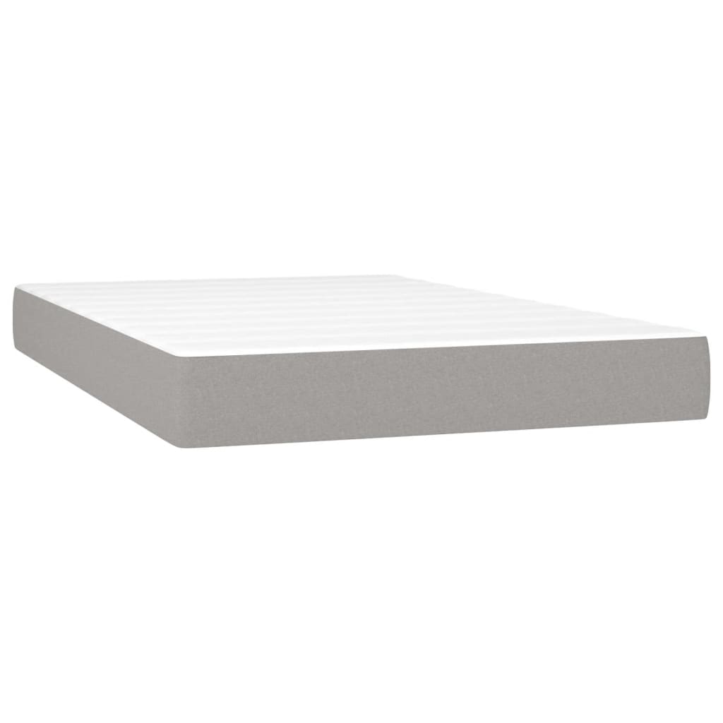 Boxspring met matras en LED stof lichtgrijs 120x190 cm