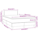 Boxspring met matras en LED stof lichtgrijs 120x190 cm
