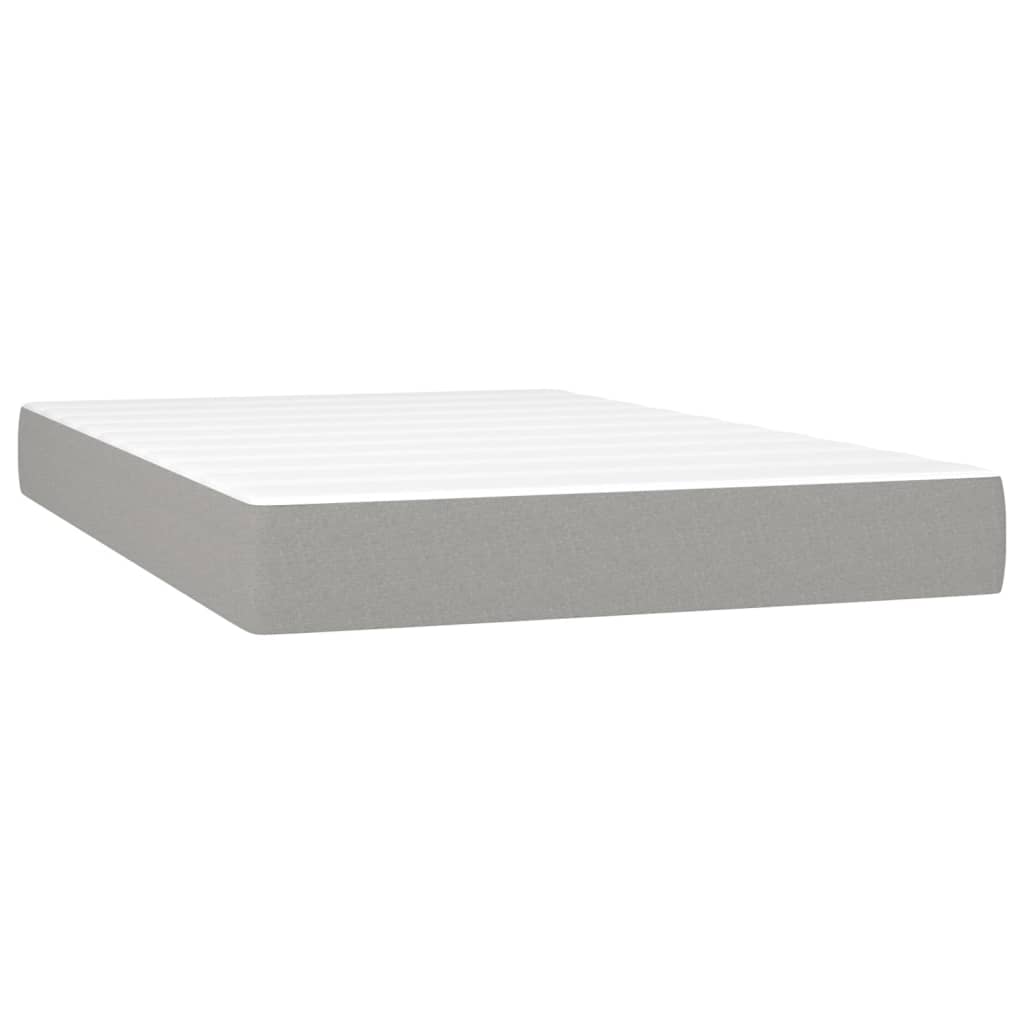 Boxspring met matras en LED stof lichtgrijs 120x190 cm