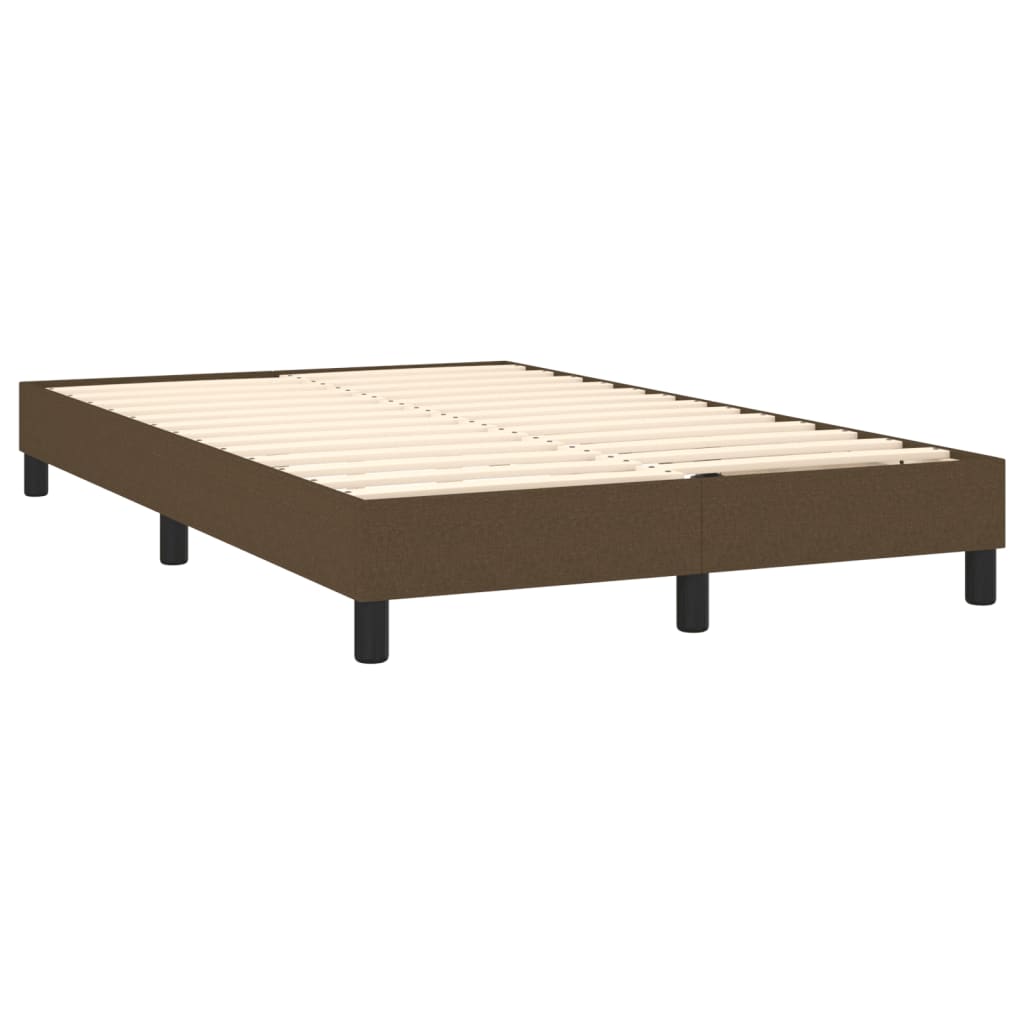 Boxspring met matras en LED stof donkerbruin 120x190 cm