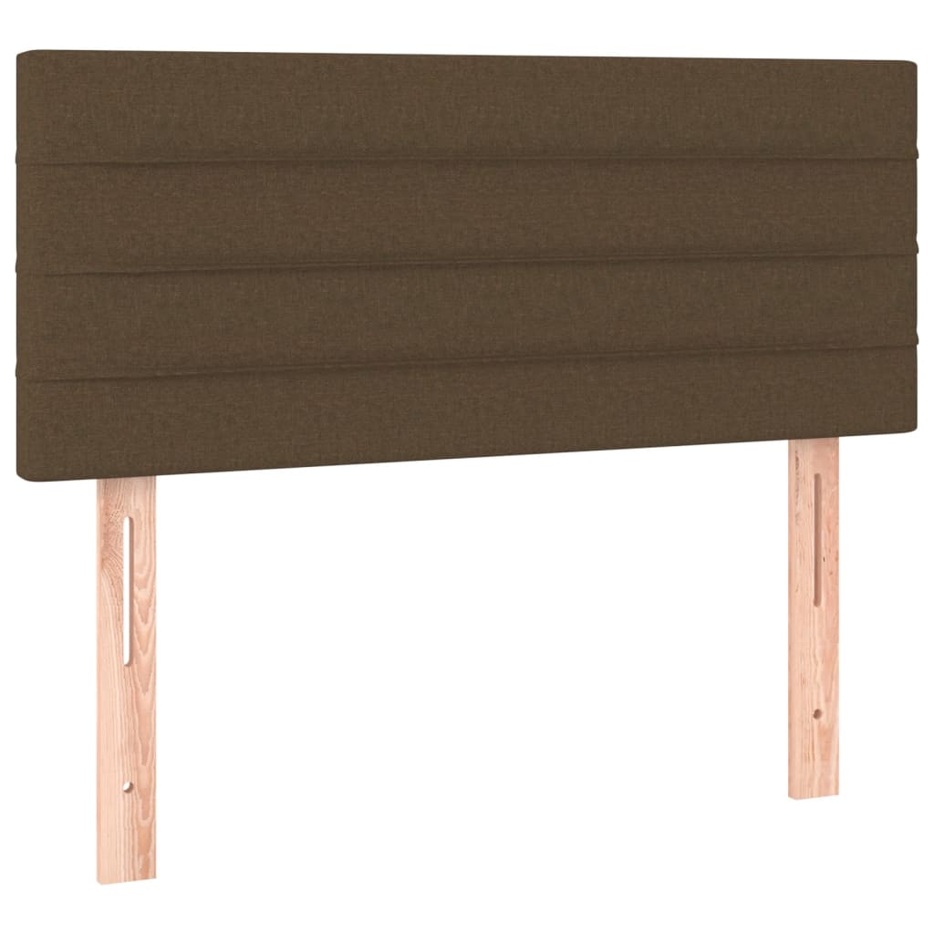 Boxspring met matras en LED stof donkerbruin 120x190 cm