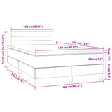 Boxspring met matras en LED stof donkerbruin 120x190 cm