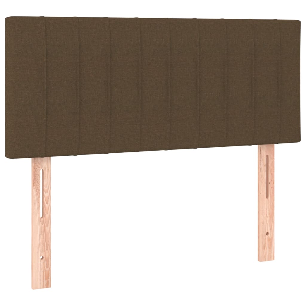 Boxspring met matras en LED stof donkerbruin 120x190 cm
