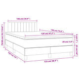 Boxspring met matras en LED stof donkerbruin 120x190 cm