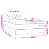 Boxspring met matras en LED stof donkerbruin 120x190 cm