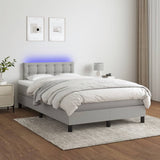 Boxspring met matras en LED stof lichtgrijs 120x190 cm