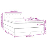 Boxspring met matras en LED stof lichtgrijs 120x190 cm
