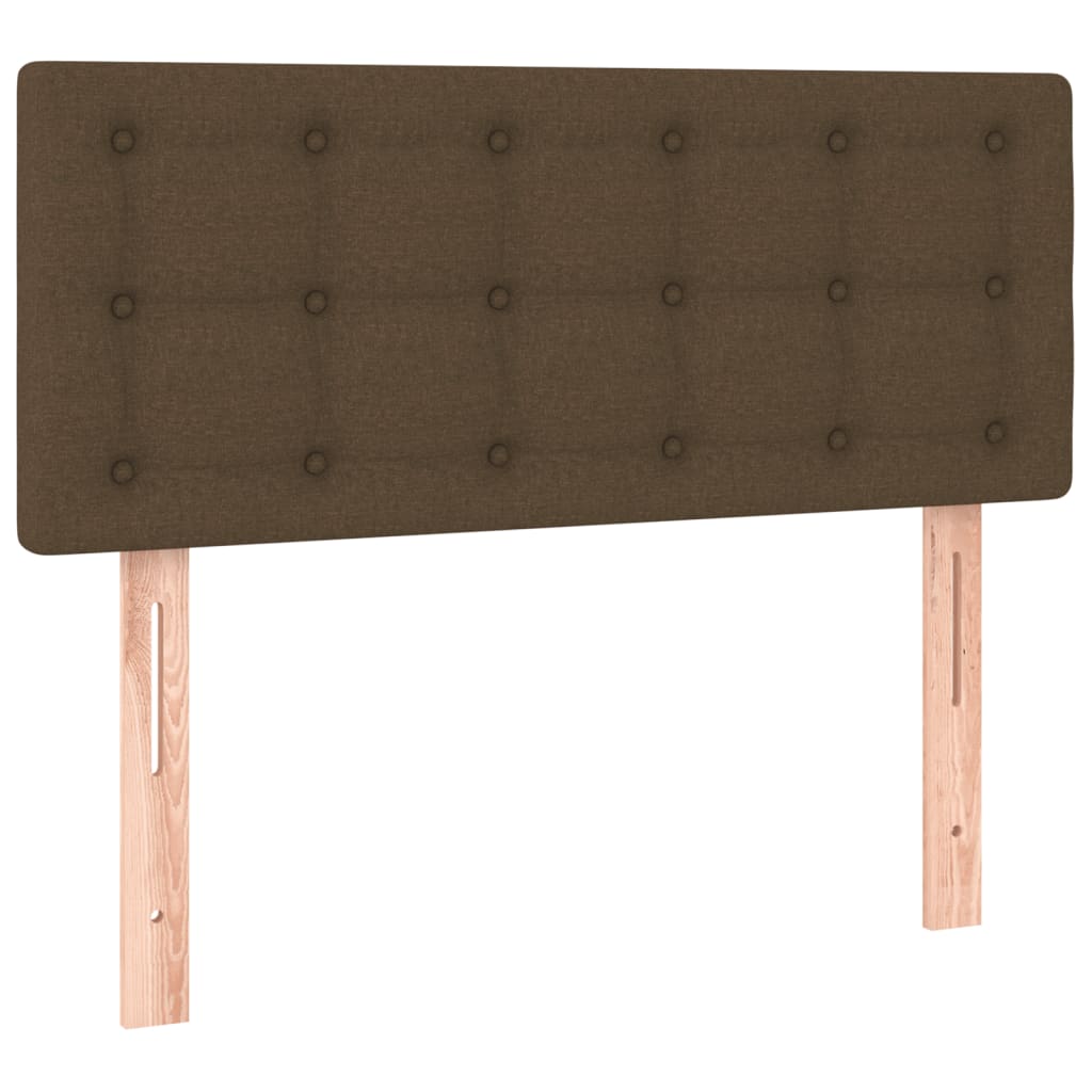 Boxspring met matras en LED stof donkerbruin 120x190 cm