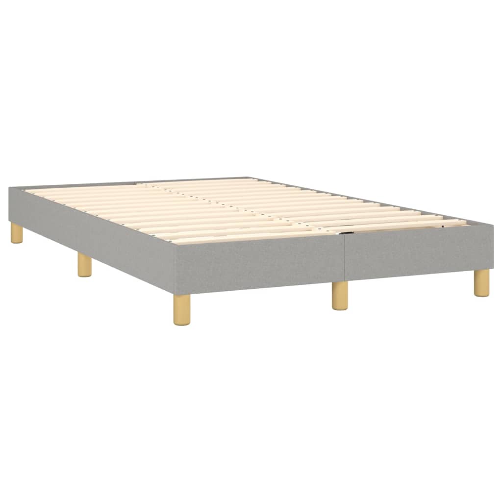 Boxspring met matras en LED stof lichtgrijs 120x190 cm