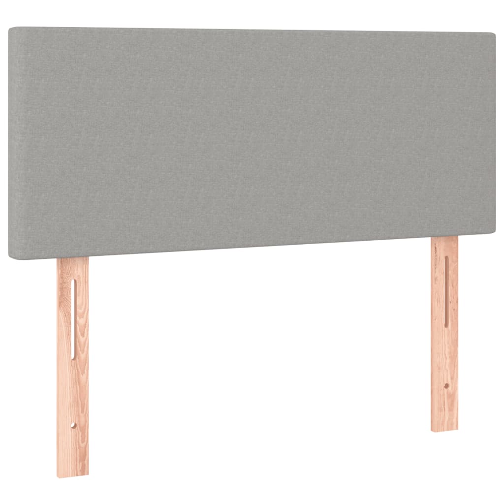 Boxspring met matras en LED stof lichtgrijs 120x190 cm