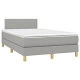 Boxspring met matras en LED stof lichtgrijs 120x190 cm