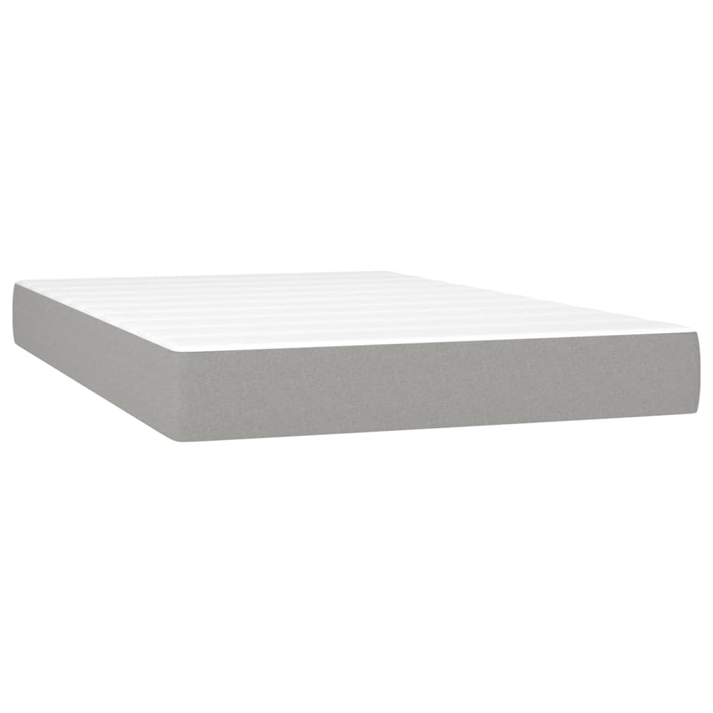 Boxspring met matras en LED stof lichtgrijs 120x190 cm