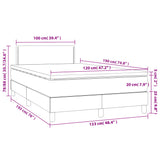 Boxspring met matras en LED stof lichtgrijs 120x190 cm