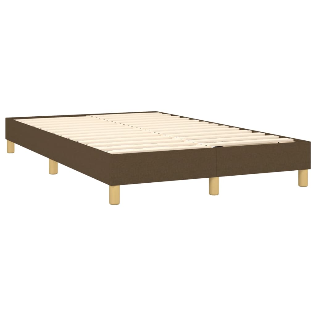 Boxspring met matras en LED stof donkerbruin 120x190 cm