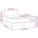 Boxspring met matras en LED stof donkerbruin 120x190 cm