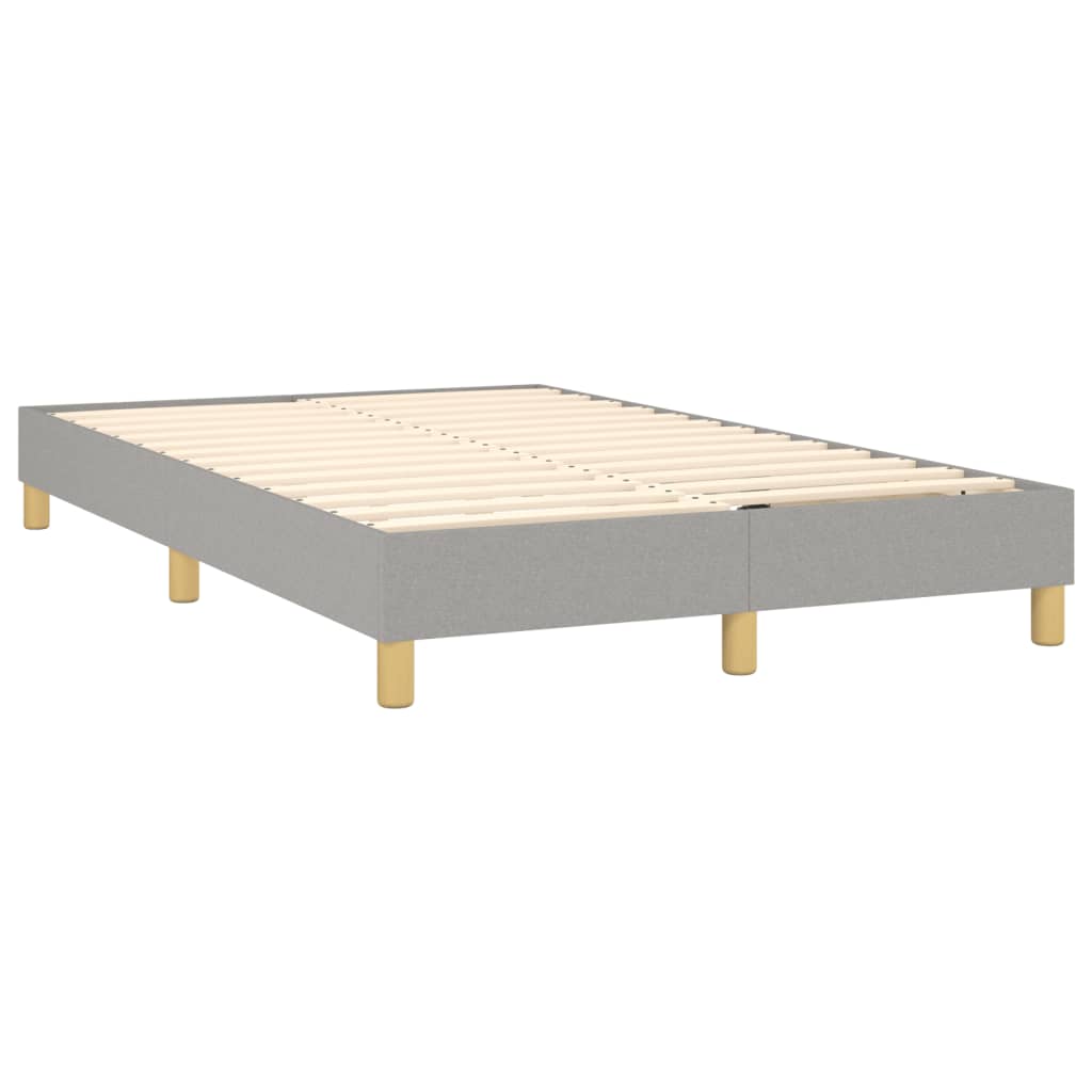 Boxspring met matras en LED stof lichtgrijs 120x190 cm