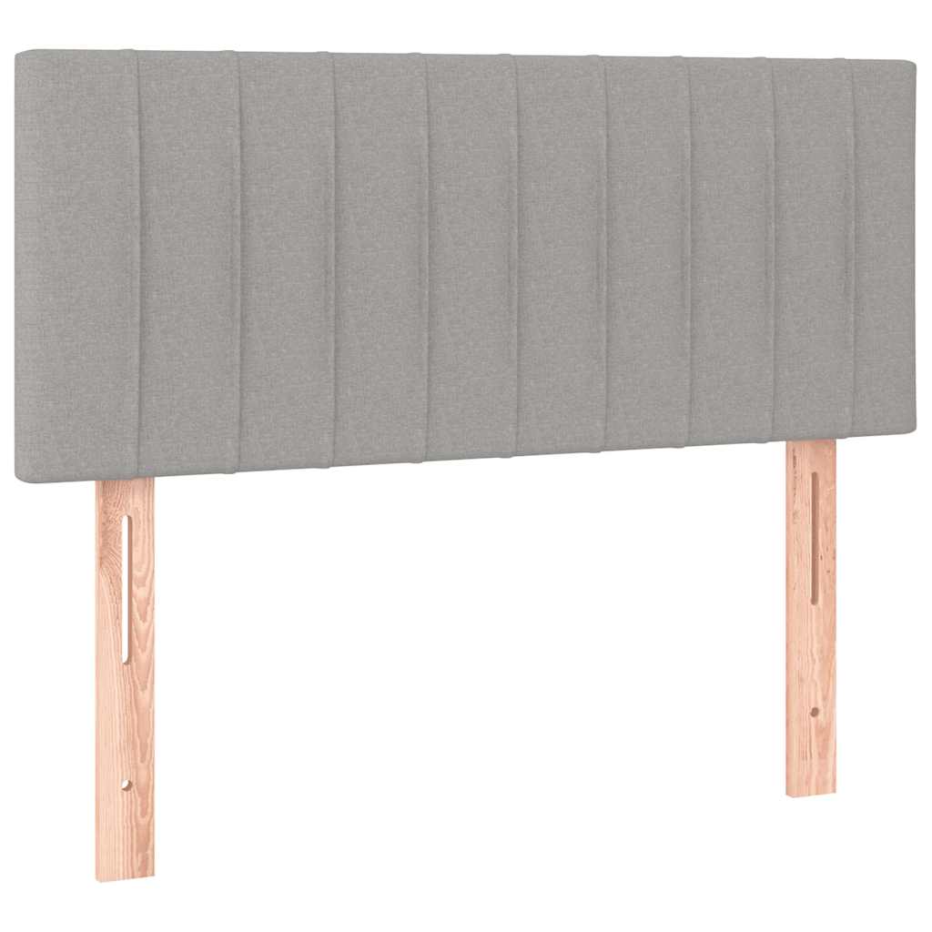 Boxspring met matras en LED stof lichtgrijs 120x190 cm