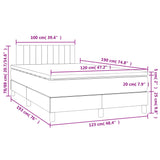 Boxspring met matras en LED stof lichtgrijs 120x190 cm