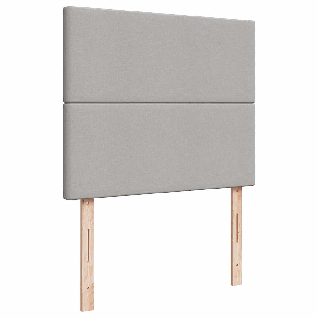 Boxspring met matras en LED stof lichtgrijs 120x190 cm