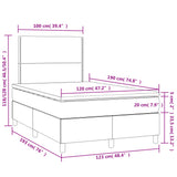 Boxspring met matras en LED stof donkerbruin 120x190 cm