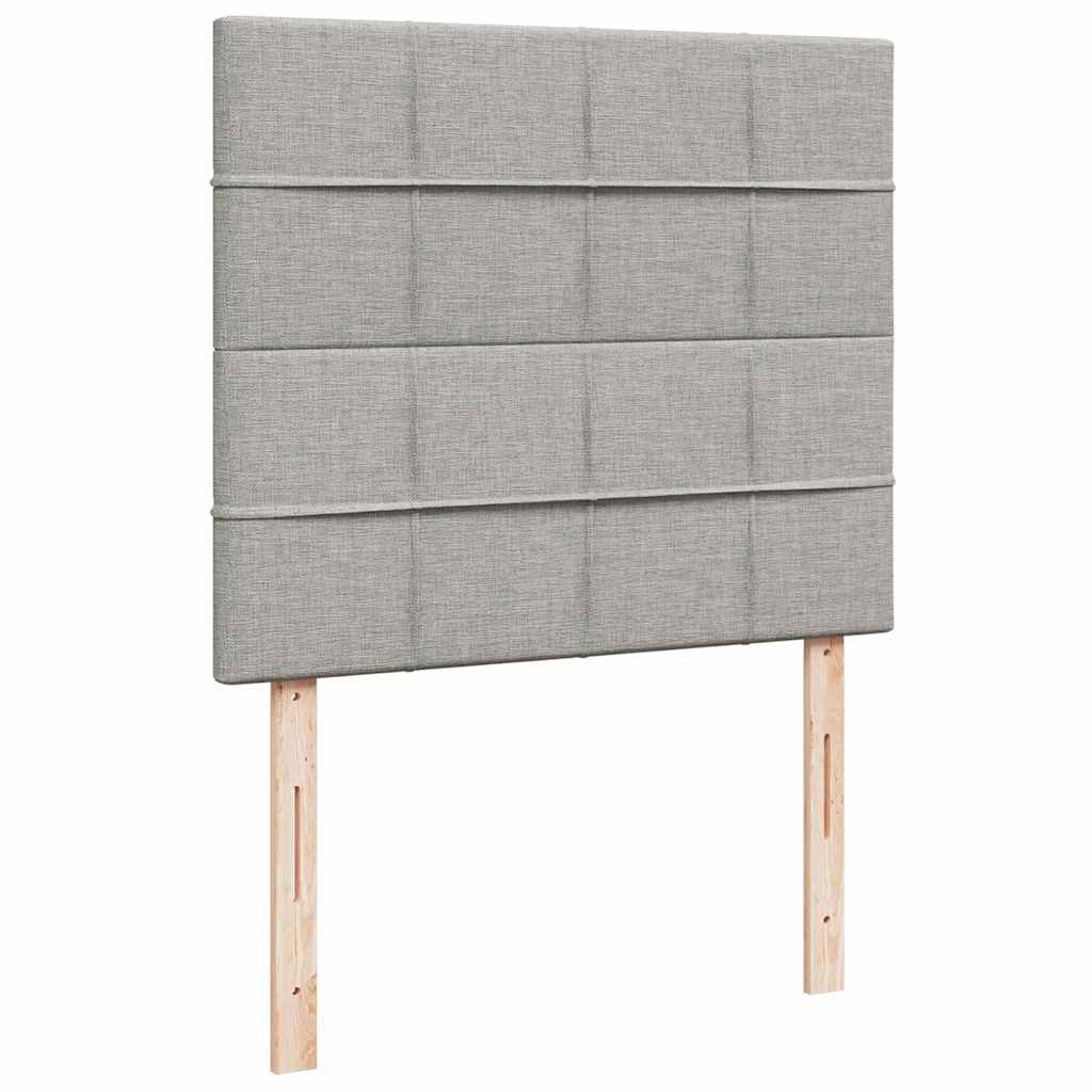 Boxspring met matras en LED stof lichtgrijs 120x190 cm