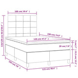 Boxspring met matras en LED stof lichtgrijs 120x190 cm