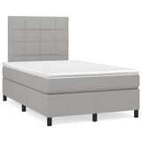 Boxspring met matras en LED stof lichtgrijs 120x190 cm