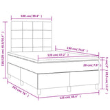 Boxspring met matras en LED stof donkerbruin 120x190 cm