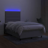Boxspring met matras en LED stof lichtgrijs 120x190 cm