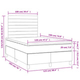 Boxspring met matras en LED stof lichtgrijs 120x190 cm