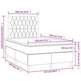 Boxspring met matras en LED stof lichtgrijs 120x190 cm
