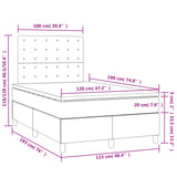 Boxspring met matras en LED stof donkerbruin 120x190 cm