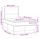 Boxspring met matras en LED stof lichtgrijs 120x190 cm