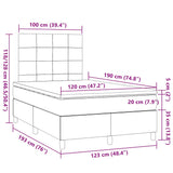Boxspring met matras en LED stof donkerbruin 120x190 cm