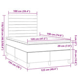 Boxspring met matras en LED stof lichtgrijs 120x190 cm