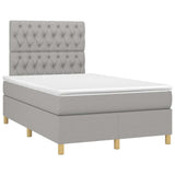 Boxspring met matras en LED stof lichtgrijs 120x190 cm
