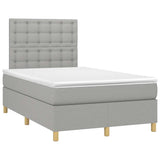 Boxspring met matras en LED stof lichtgrijs 120x190 cm