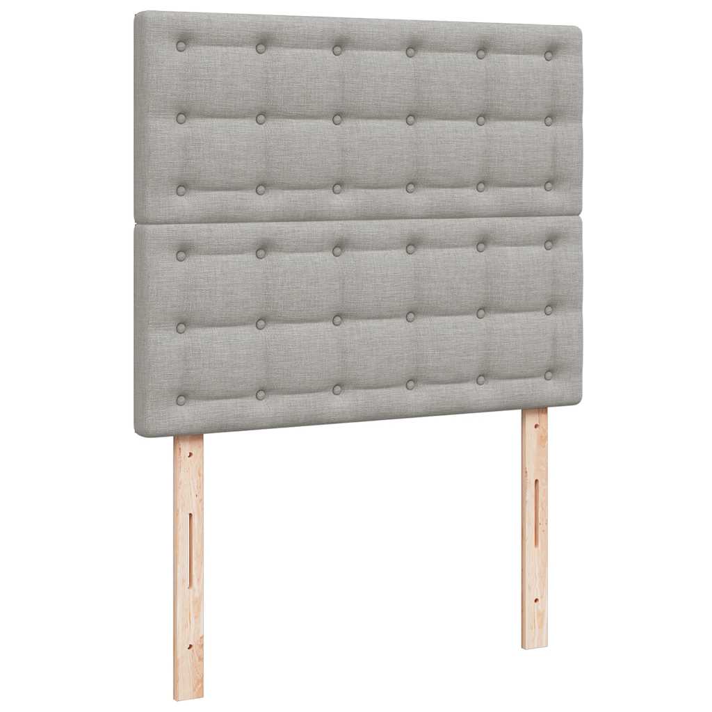 Boxspring met matras en LED stof lichtgrijs 120x190 cm