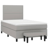 Boxspring met matras stof lichtgrijs 120x190 cm