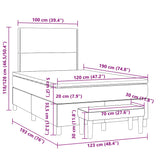 Boxspring met matras stof lichtgrijs 120x190 cm