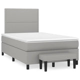 Boxspring met matras stof lichtgrijs 120x190 cm