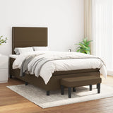 Boxspring met matras stof donkerbruin 120x190 cm