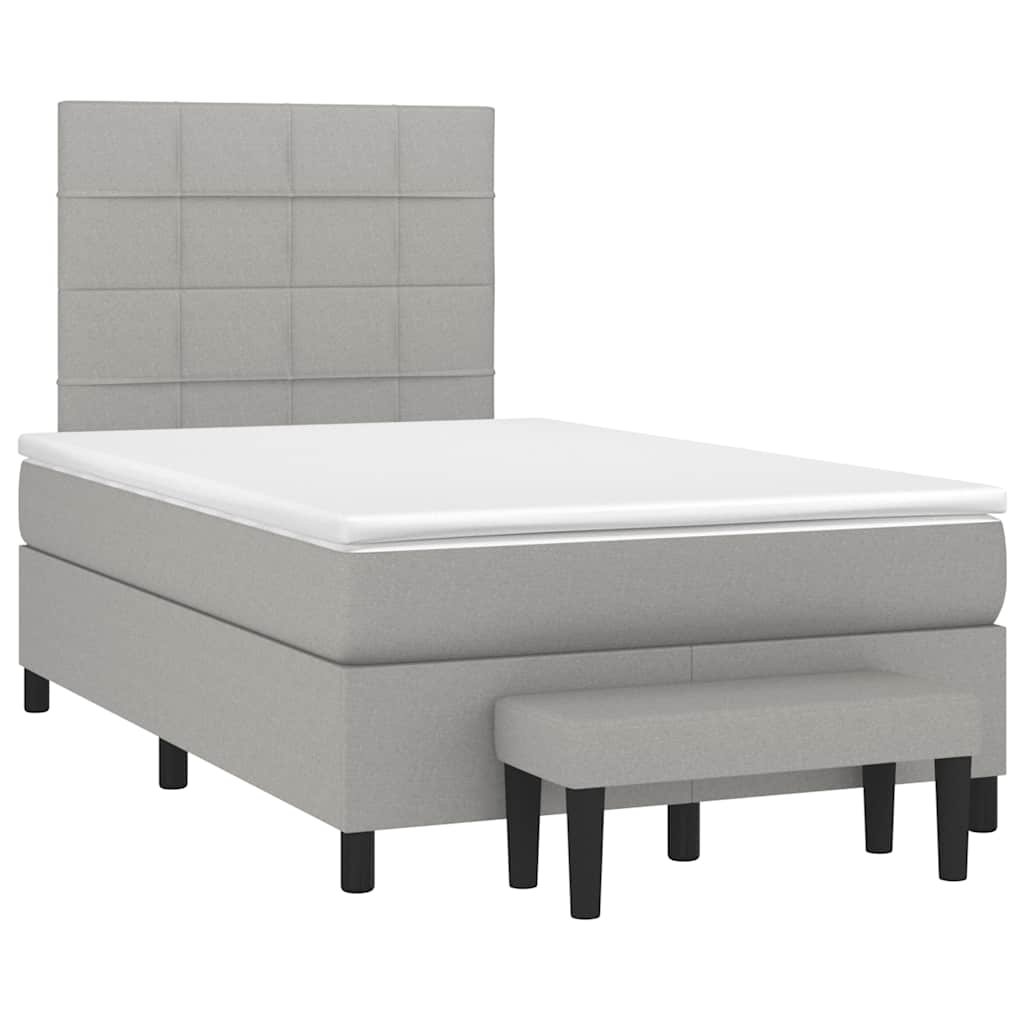 Boxspring met matras stof lichtgrijs 120x190 cm