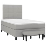 Boxspring met matras stof lichtgrijs 120x190 cm