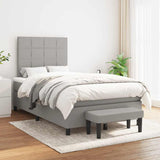 Boxspring met matras stof lichtgrijs 120x190 cm