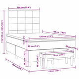 Boxspring met matras stof lichtgrijs 120x190 cm
