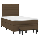 Boxspring met matras stof donkerbruin 120x190 cm