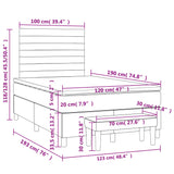 Boxspring met matras stof donkerbruin 120x190 cm
