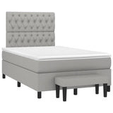 Boxspring met matras stof lichtgrijs 120x190 cm