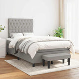 Boxspring met matras stof lichtgrijs 120x190 cm